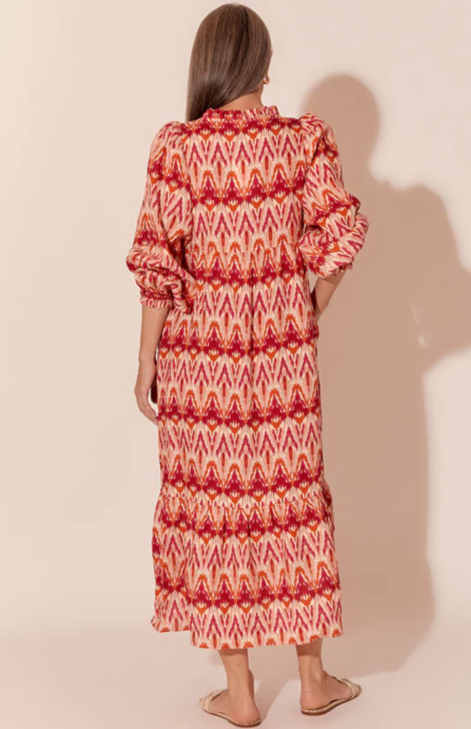 Vivienne Frill Neck Ikat Dress