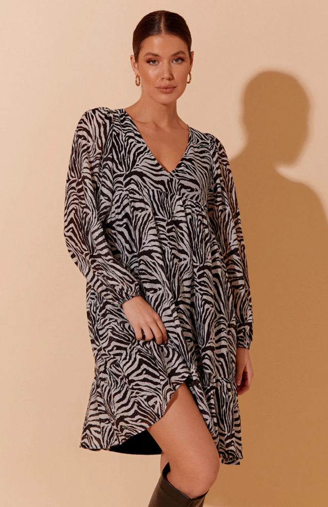 Vivienne Zebra Animal Print Dress