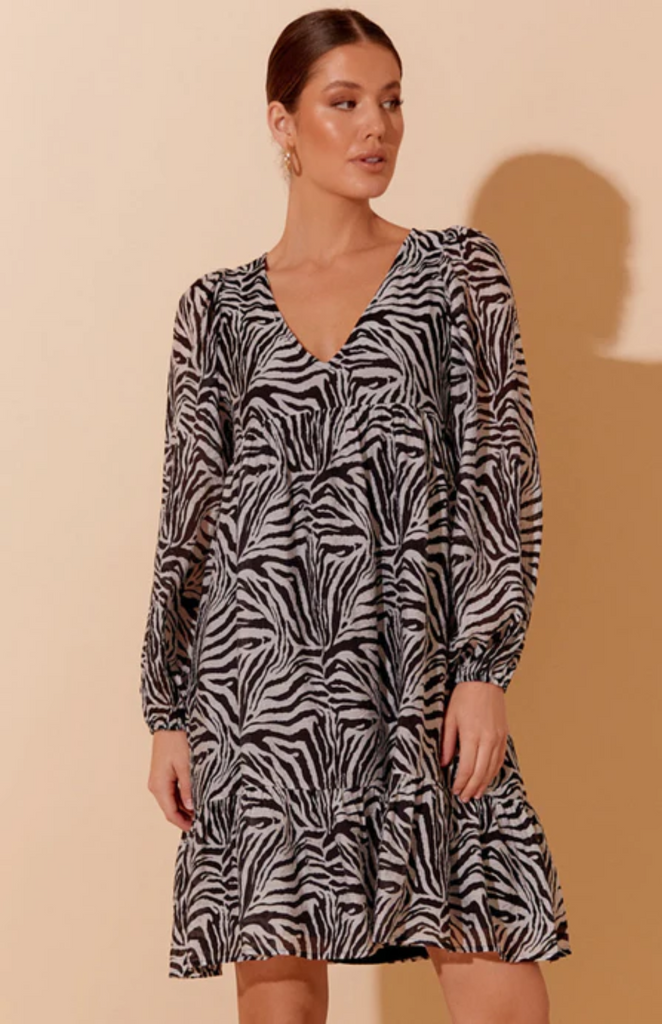 Vivienne Zebra Animal Print Dress