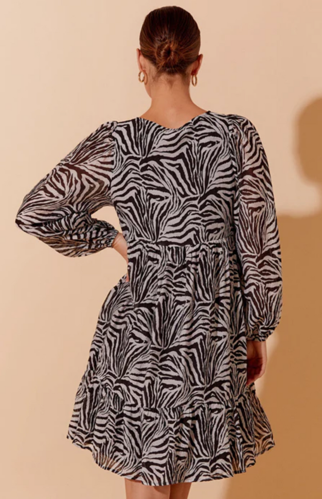 Vivienne Zebra Animal Print Dress