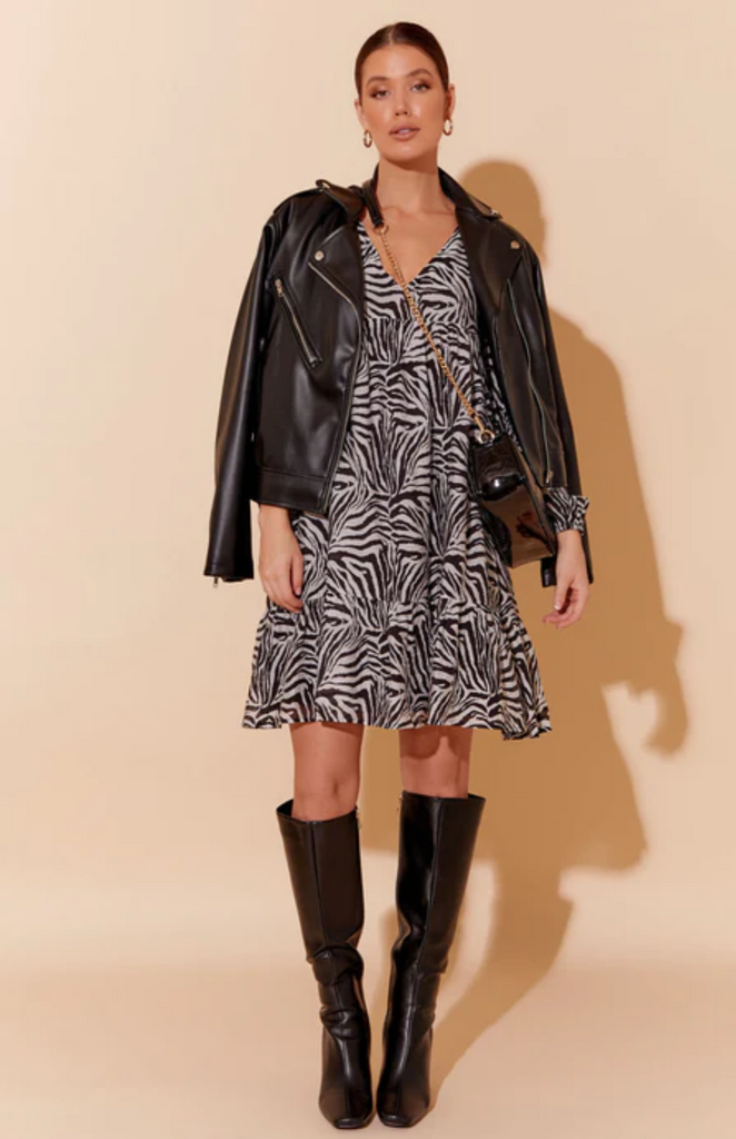 Vivienne Zebra Animal Print Dress