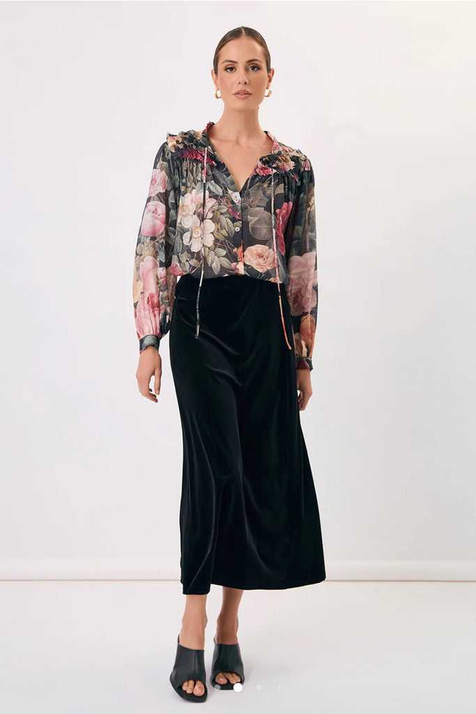 IMOGEN  Velvet Maxi -black