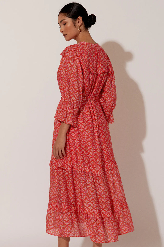 Frances Print Dress - Pink and Orange
