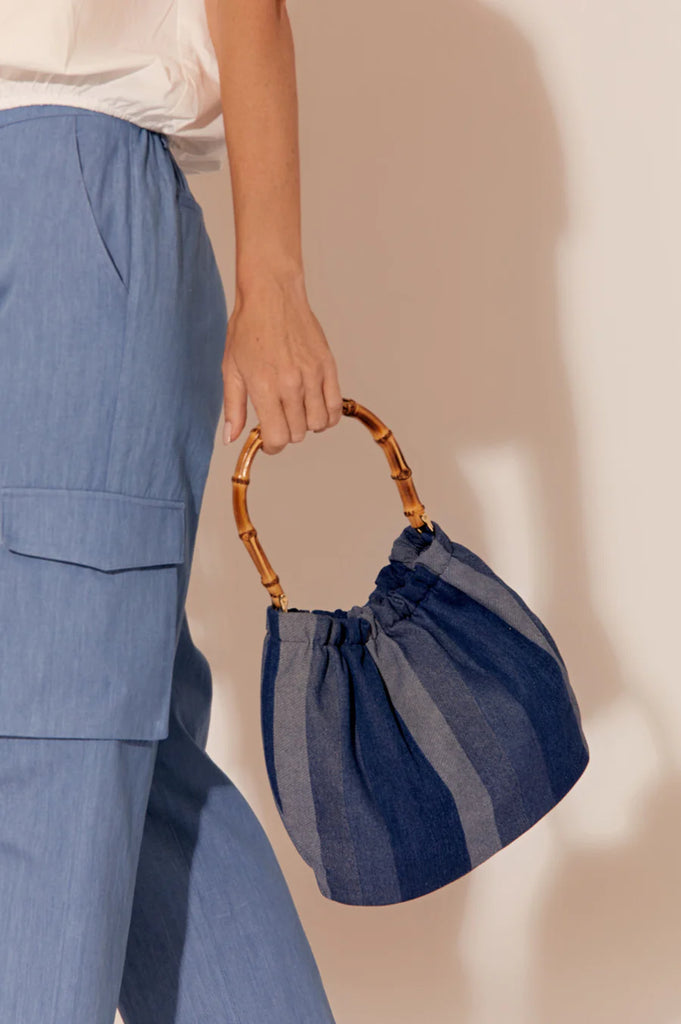 Bamboo handle bag mango on sale