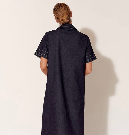 Melanie Contrast Stitch Denim or Linen