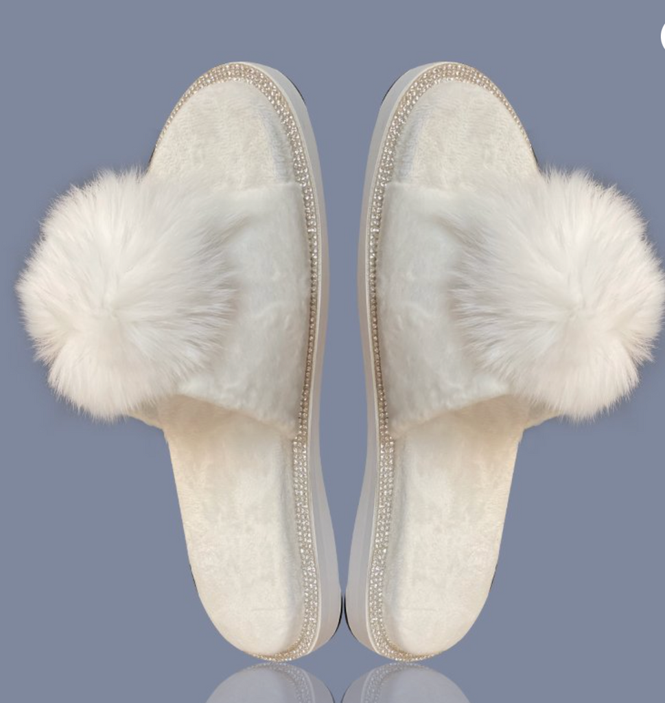 Pom Pom Bridal Slides