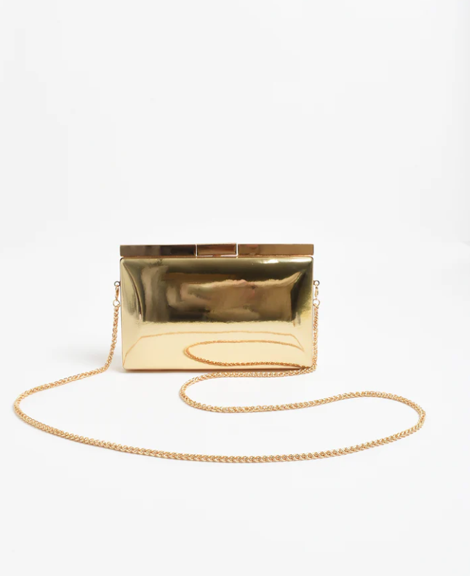 Simona Gloss Structured Clutch