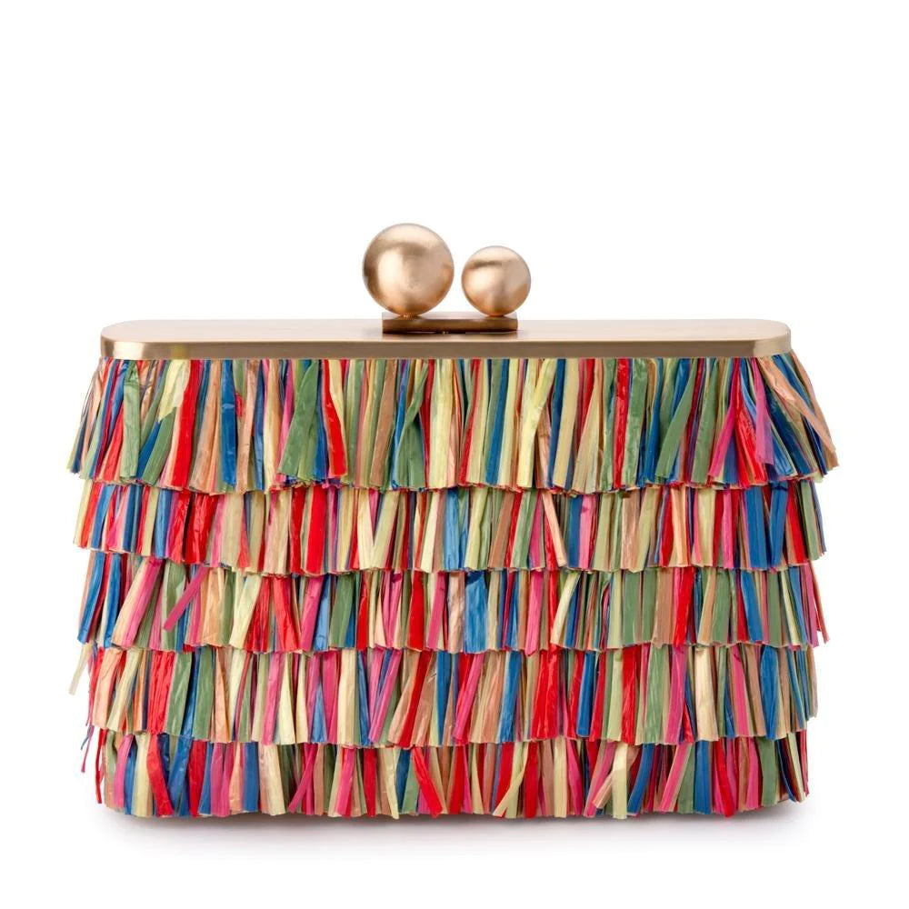 CARLITA CARNIVALE FRINGE CLUTCH BAG