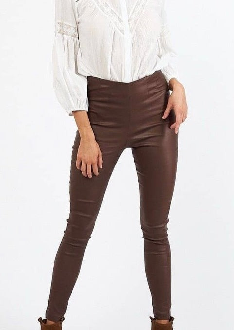 Leather Look Wax Pants