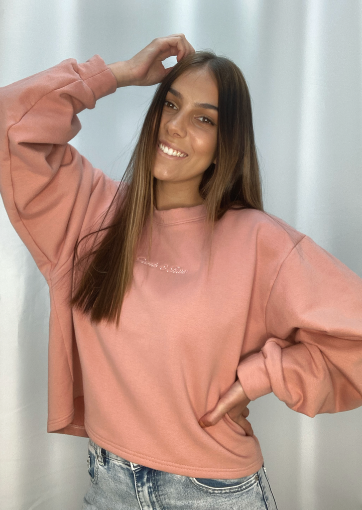 Soft Cotton Yoga Jumper - Blush
