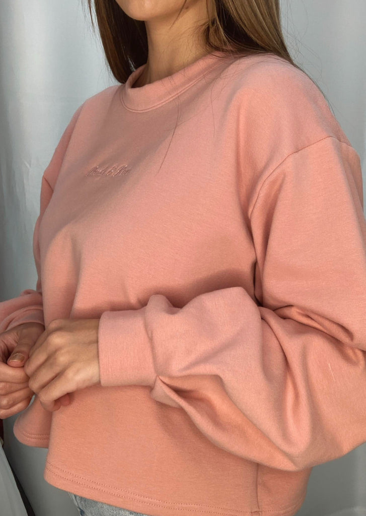 Soft Cotton Yoga Jumper - Blush