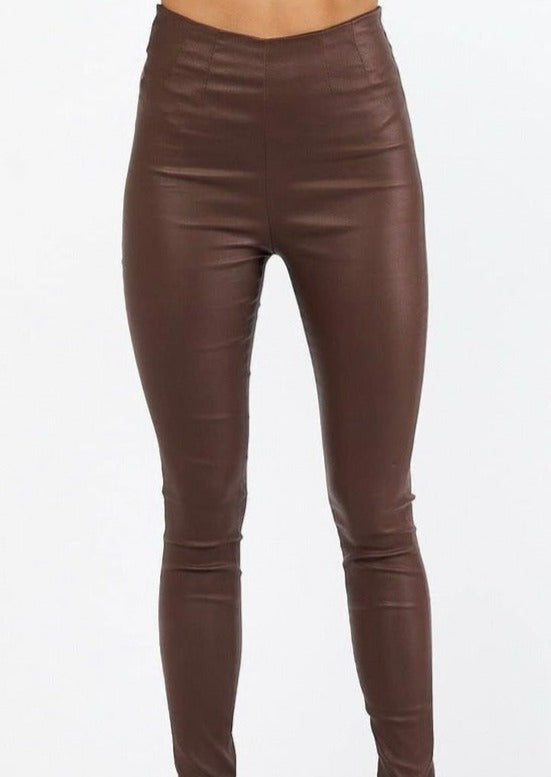 Leather Look Wax Pants