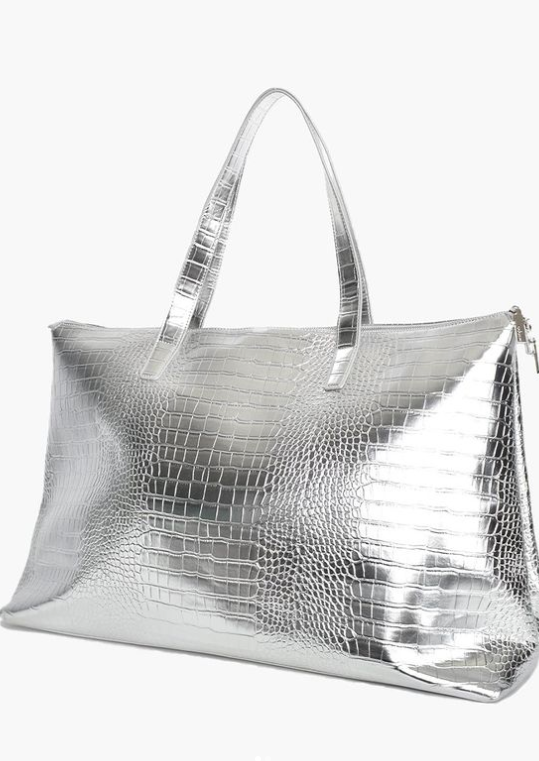 Croc Lizzy Overnighter - Silver | Gold